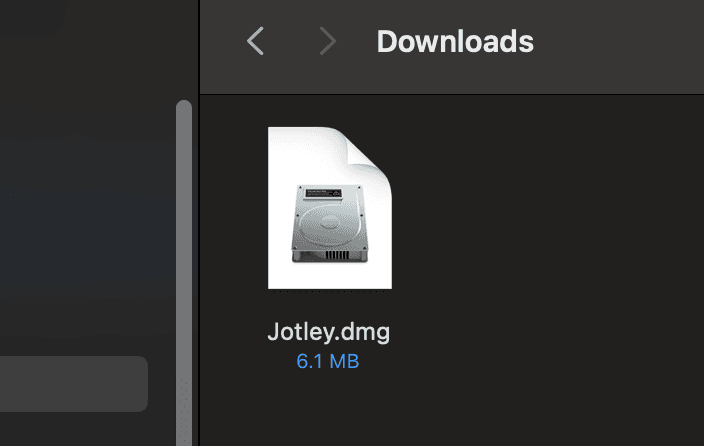 Jotley DMG file in Downloads folder